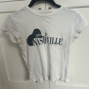 Brandy Melville White graphic top (John Galt collection)